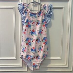 Ruffle Butts Floral and Striped Kids Swim One Piece